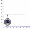 Natural Lapis Gemstone 925 Sterling Silver Pendant